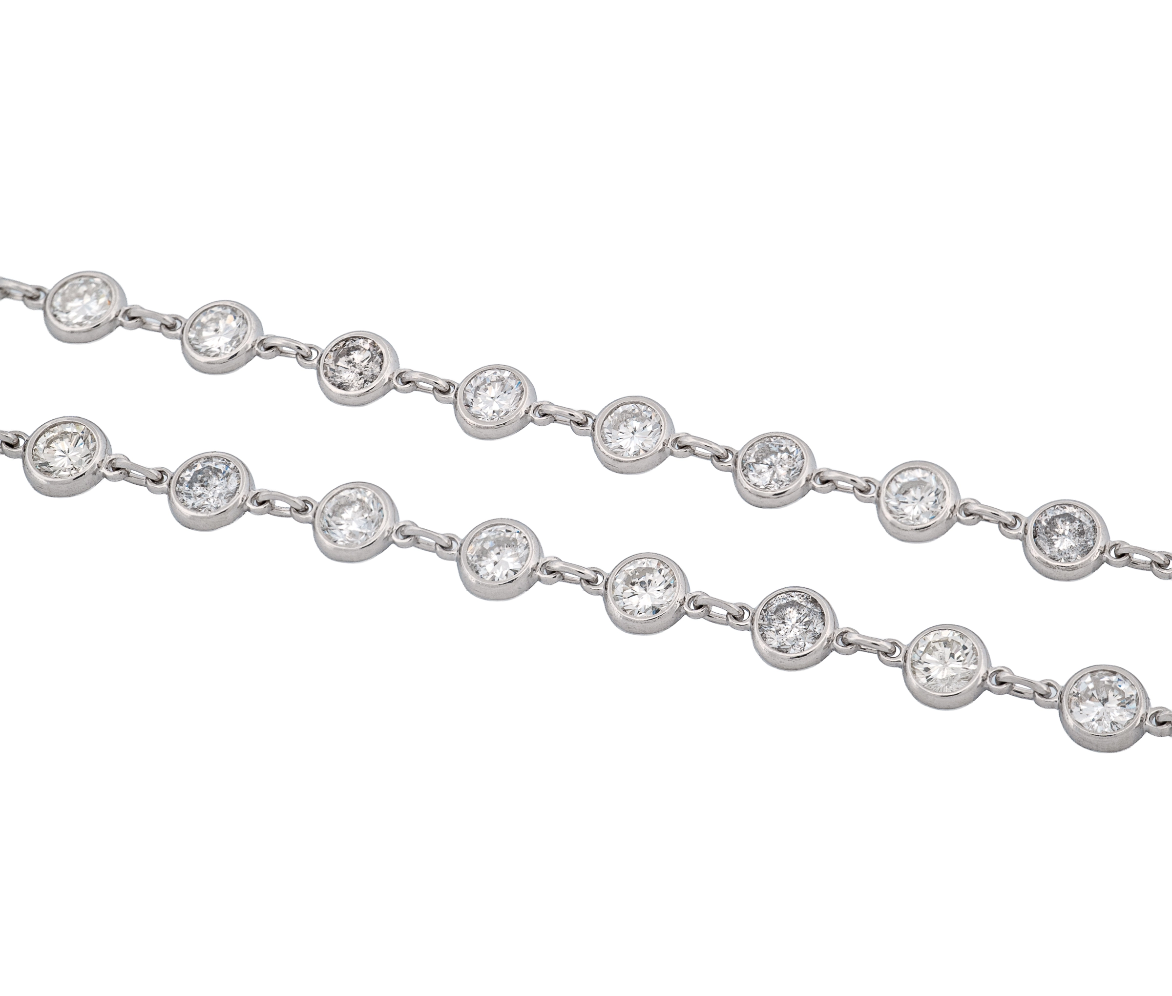 Platinum Diamonds By The Yard Necklace (10.00 CTW Round Brilliant) - Image 2