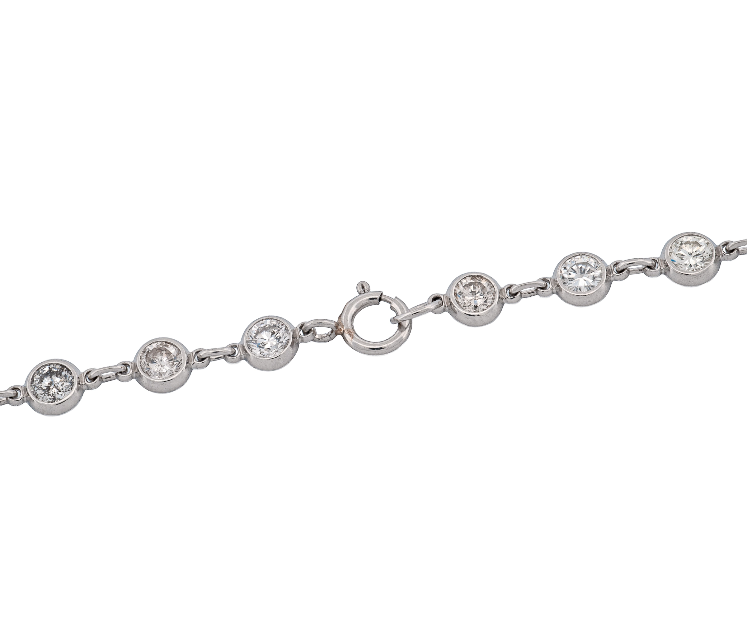 Platinum Diamonds By The Yard Necklace (10.00 CTW Round Brilliant) - Image 4