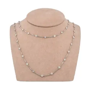 Platinum Diamonds By The Yard Necklace (8.62 CTW Round Brilliant Diamonds)