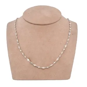 Platinum Diamonds By The Yard Necklace (5.71 CTW Marquise and Round Diamonds)
