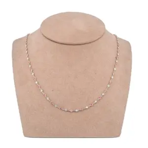 10K Two-Tone 1.40 CTW Diamond and Pink Sapphire Diamonds By The Yard Necklace