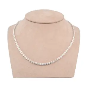14K White Gold Diamonds Tennis Necklace (1.60 CTW)