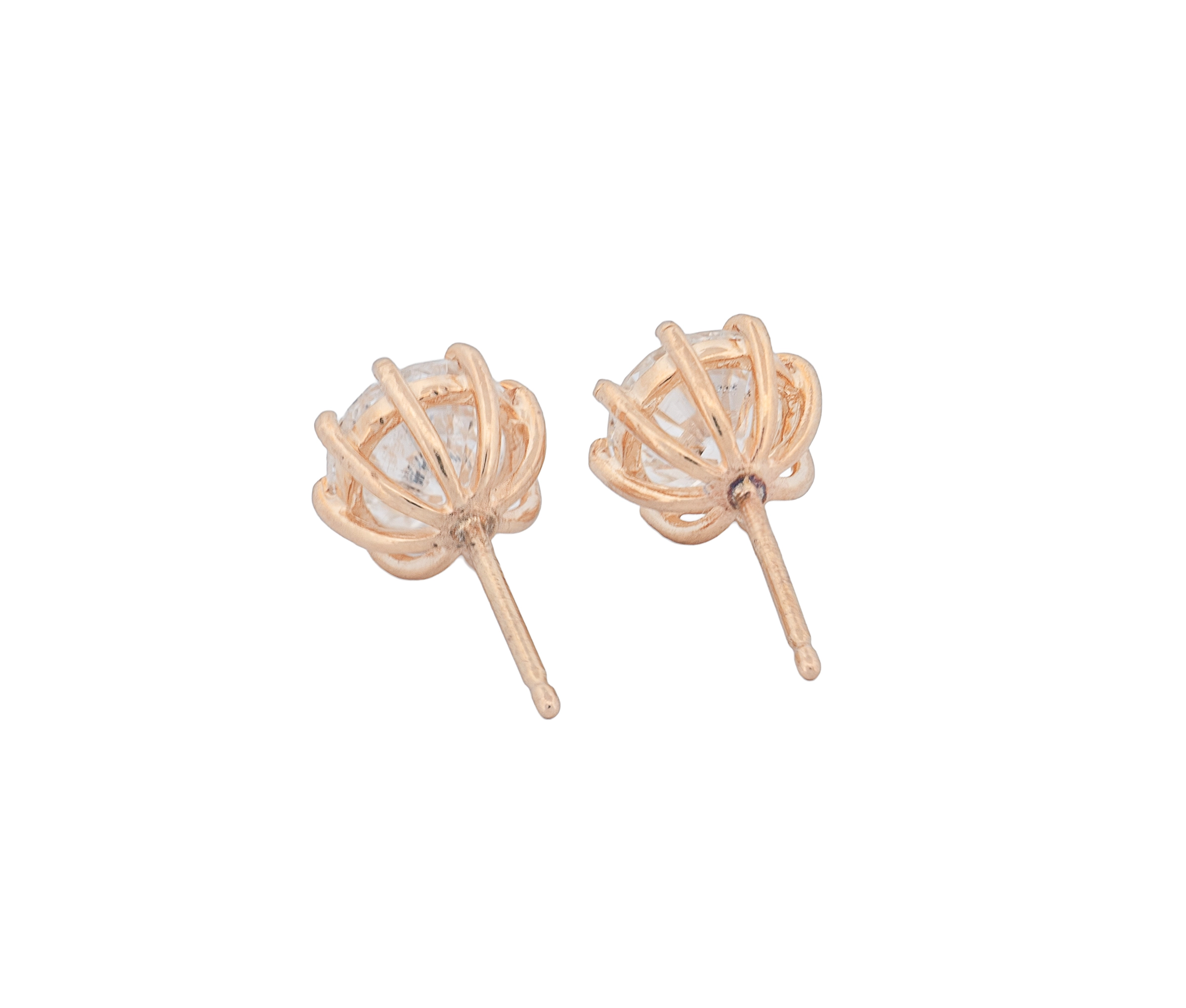 Round Brilliant 1.68 CTW H I2 I I3 GIA Diamond Studs 14K Yellow Gold - Image 3
