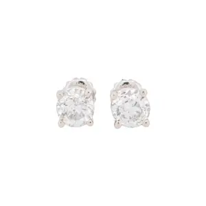 Round Brilliant 1.83 CTW G I1 H I2 GIA Diamond Studs 14K White Gold