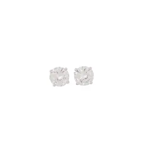 Round Brilliant 2.04 CTW E I1 E SI1 GIA Diamond Studs 14K White Gold