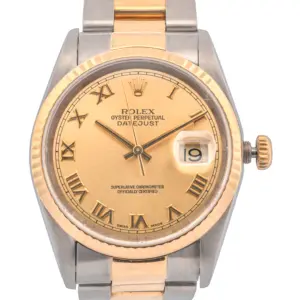 Rolex Datejust Two-Tone Champagne Roman Dial – Oyster Perpetual, Fluted Bezel