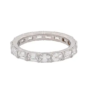 Platinum 4.29Ct East-West Set Emerald Cut Diamond Eternity Ring