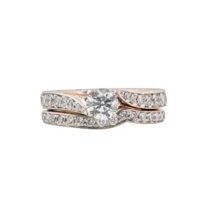 14k White Gold .98ct Diamond Ring Set