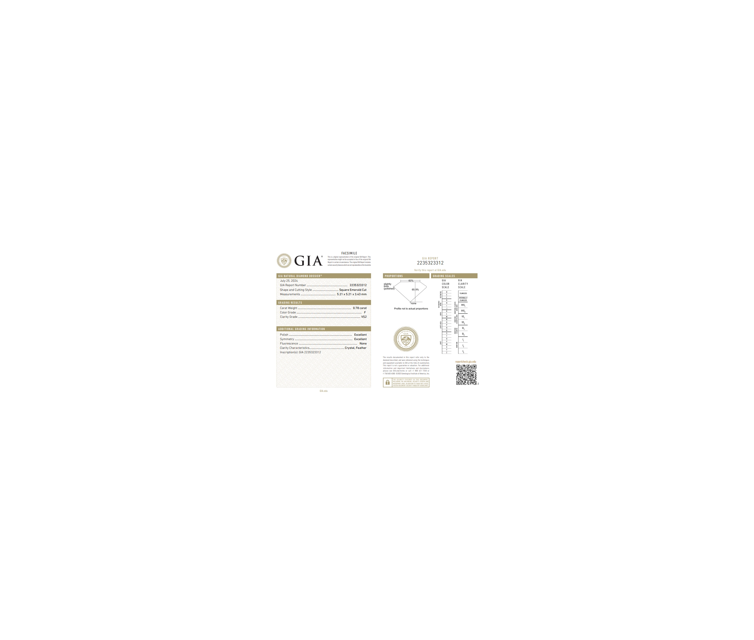 GIA Certified Platinum 1.63Ct VS1 Square Emerald Cut 3-Stone Diamond Ring - Image 3