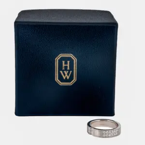 Platinum Round Brilliant & Baguette Cut Diamond Band
