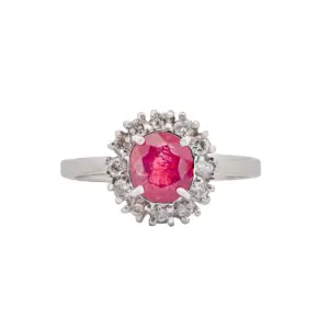 14K White Gold Oval Ruby's Gemstone 2.04 CTW
