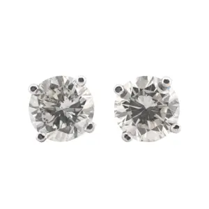 14K White Gold 0.63Ct Solitaire Diamond Stud Earrings