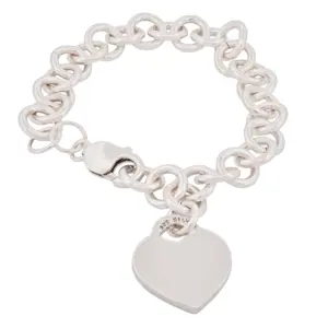 Tiffany & Co. Blank Heart Disc Link Bracelet
