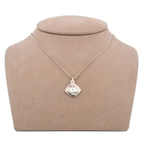 Tiffany & Co. Sterling Silver 1837 Collection Cushion Shaped Pendant Necklace