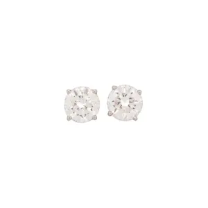 Platinum GIA Certified 1.55ct, G, SI2 Diamond Stud Earrings