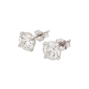 14K White Gold Round Brilliant 1.9 CTW H SI1 H SI2 GIA Diamond Studs