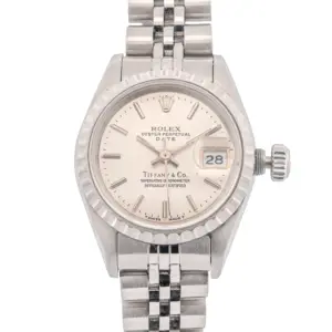 Rolex Oyster Perpetual Date Tiffany & Co. Dial Stainless Steel Watch