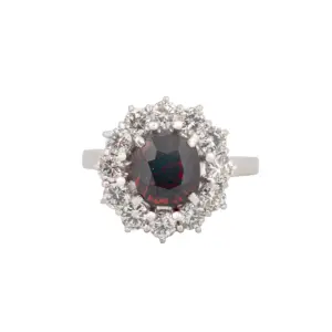 Platinum 3.20Ct Spinel & Diamond Halo Ring