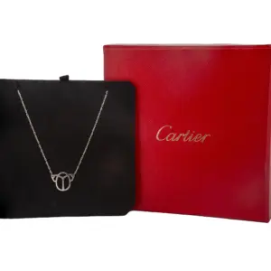 18K White Gold 0.02Ct Cartier Scarab Diamond Necklace
