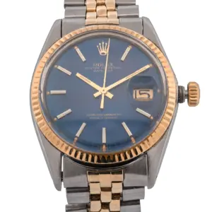 Rolex 36mm 14k/SS Datejust on Jubilee band, blue dial.