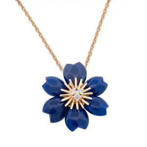 Van Cleef & Arpels Mini Rose de Noel Lazuli Blue