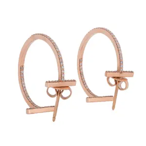 Tiffany and Co T Diamond Hoop Earrings 18K Rose Gold