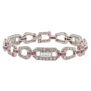 Platinum Ruby & 3.50cttw. Diamond Bracelet