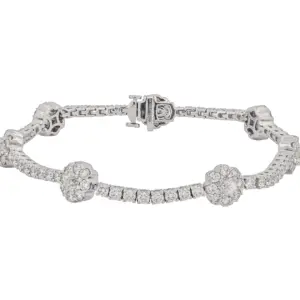 Women's 14k 5.77ct Crown Of Light Cut Diamond Bracelet