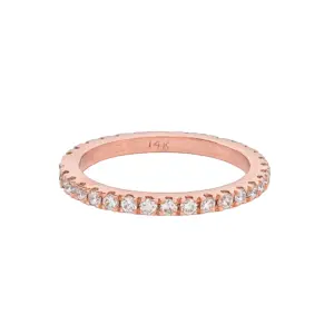 14K Rose Gold Diamond Eternity Band