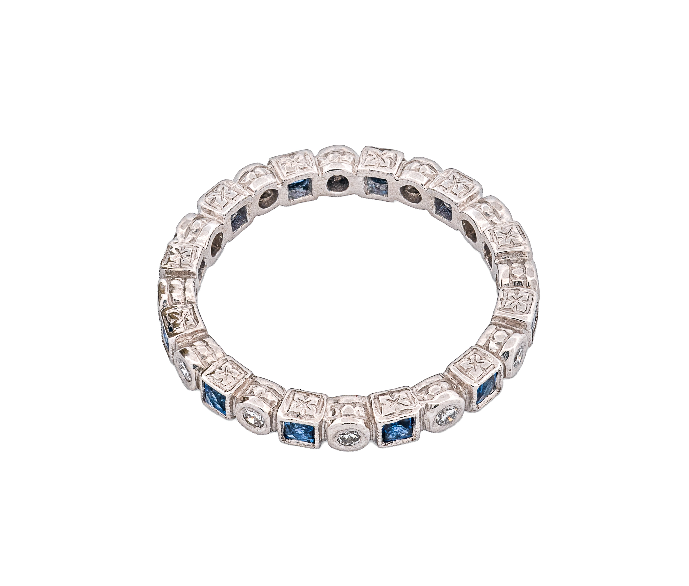 Platinum Diamond and Sapphire Eternity Band - Image 3