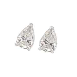 Pear Brilliant 1.66 CTW E SI2 G SI2 GIA Diamond Studs 14K White Gold