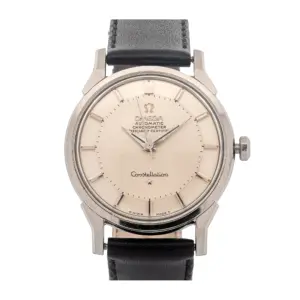 Omega Constellation Vintage Auto Chronometer – Silver Dial, SS, Leather Strap