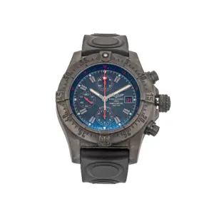 Breitling Avenger Hurricane Chronograph – Black Case, Blue Dial, Rubber Strap