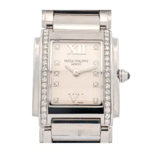Patek Philippe Twenty-4 Stainless Steel Diamond Bezel Quartz Ladies Watch