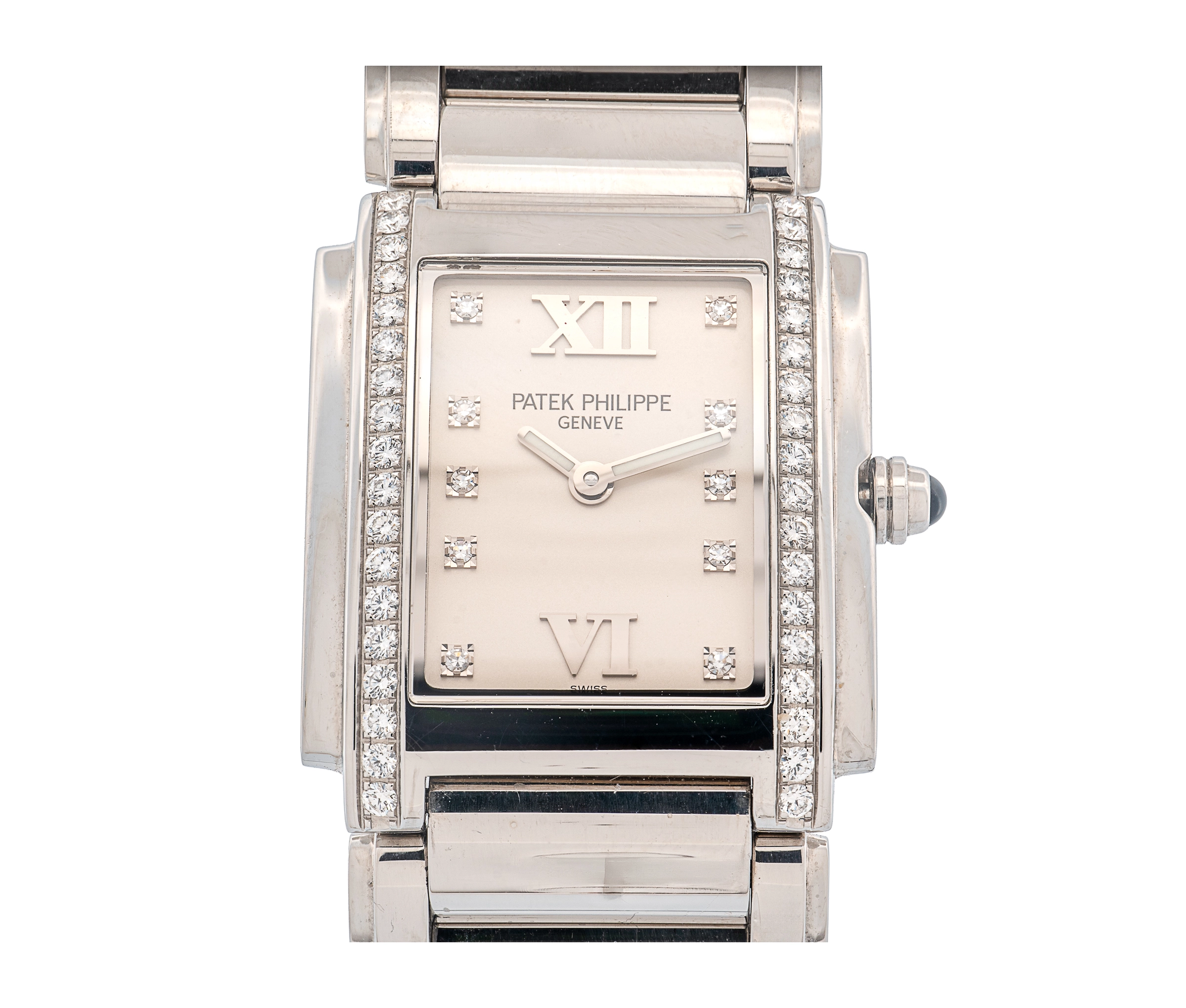Patek Philippe Twenty-4 Stainless Steel Diamond Bezel Quartz Ladies Watch