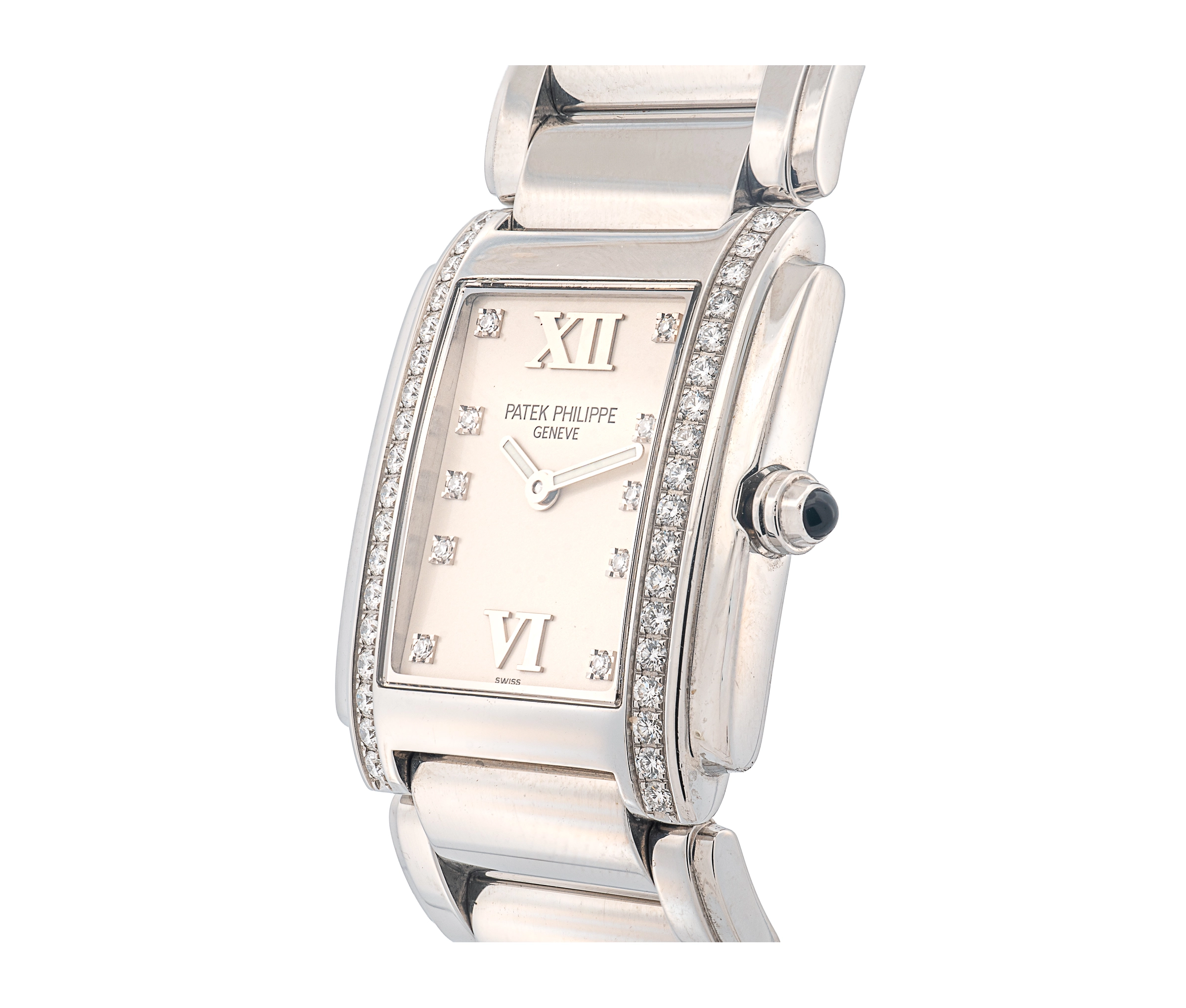 Patek Philippe Twenty-4 Stainless Steel Diamond Bezel Quartz Ladies Watch - Image 3
