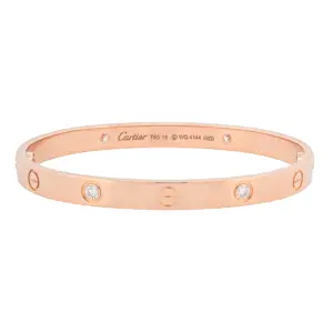 18K Cartier Diamond Love Bracelet Yellow Gold 4 Diamonds
