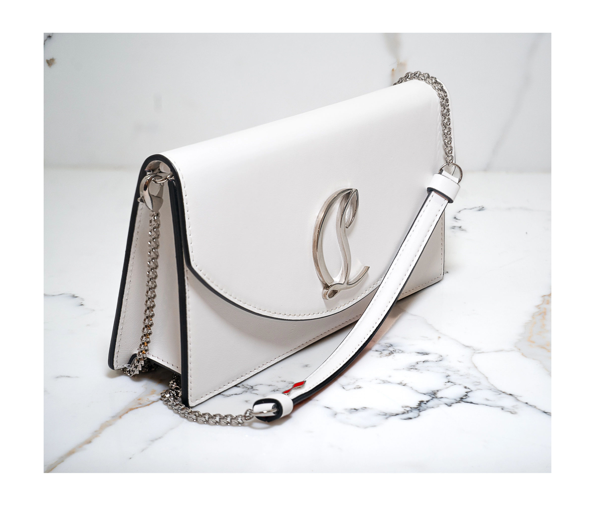 Christian Louboutin Loubi54 Crossbody Clutch Bag – Signature Red Interior - Image 2