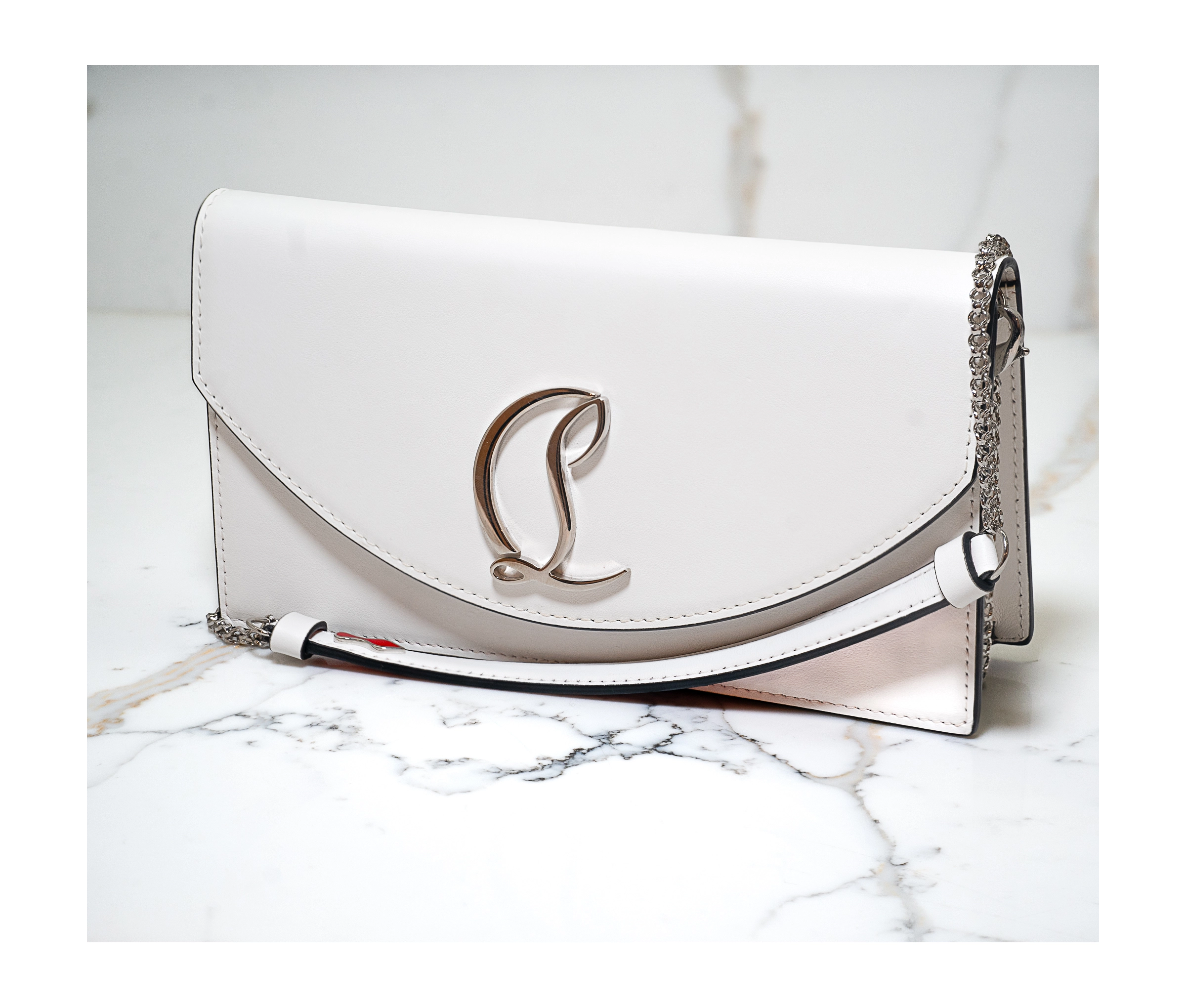 Christian Louboutin Loubi54 Crossbody Clutch Bag – Signature Red Interior - Image 5