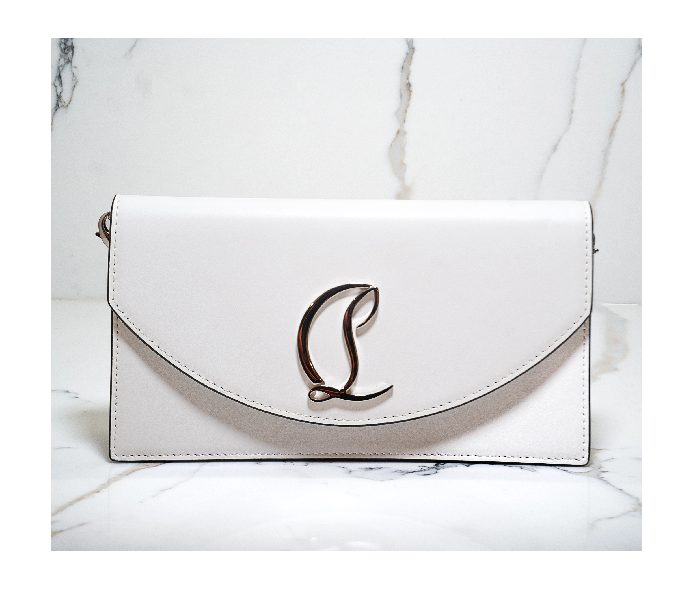 Christian Louboutin Loubi54 Crossbody Clutch Bag – Signature Red Interior - Image 4