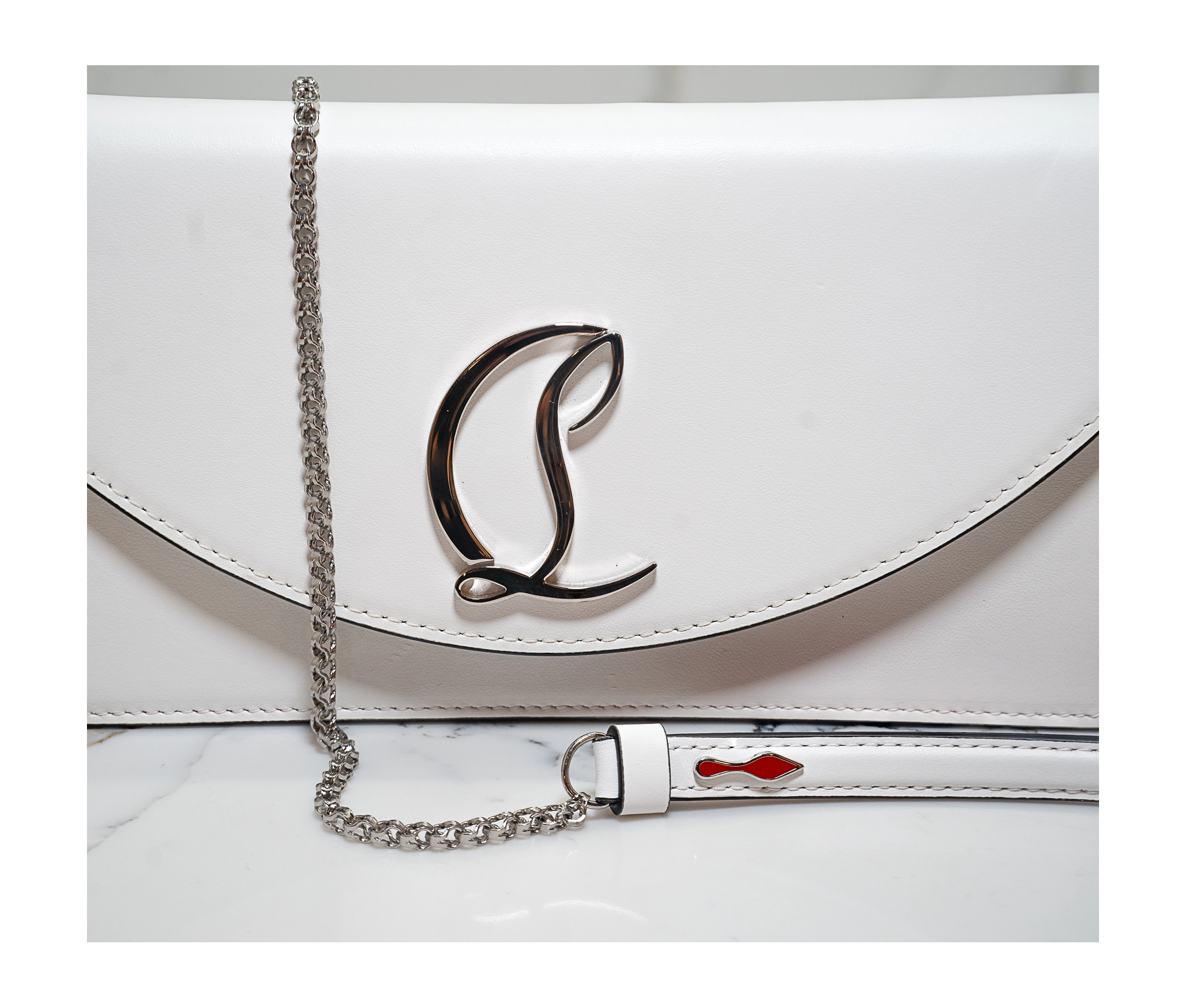 Christian Louboutin Loubi54 Crossbody Clutch Bag – Signature Red Interior - Image 3