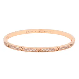 Cartier 18K Rose & Pave Round Brilliant Diamond Bracelet