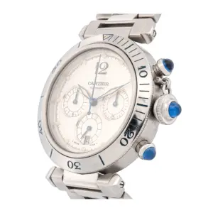 Cartier SS Pasha Chronograph, 38mm, Automatic.