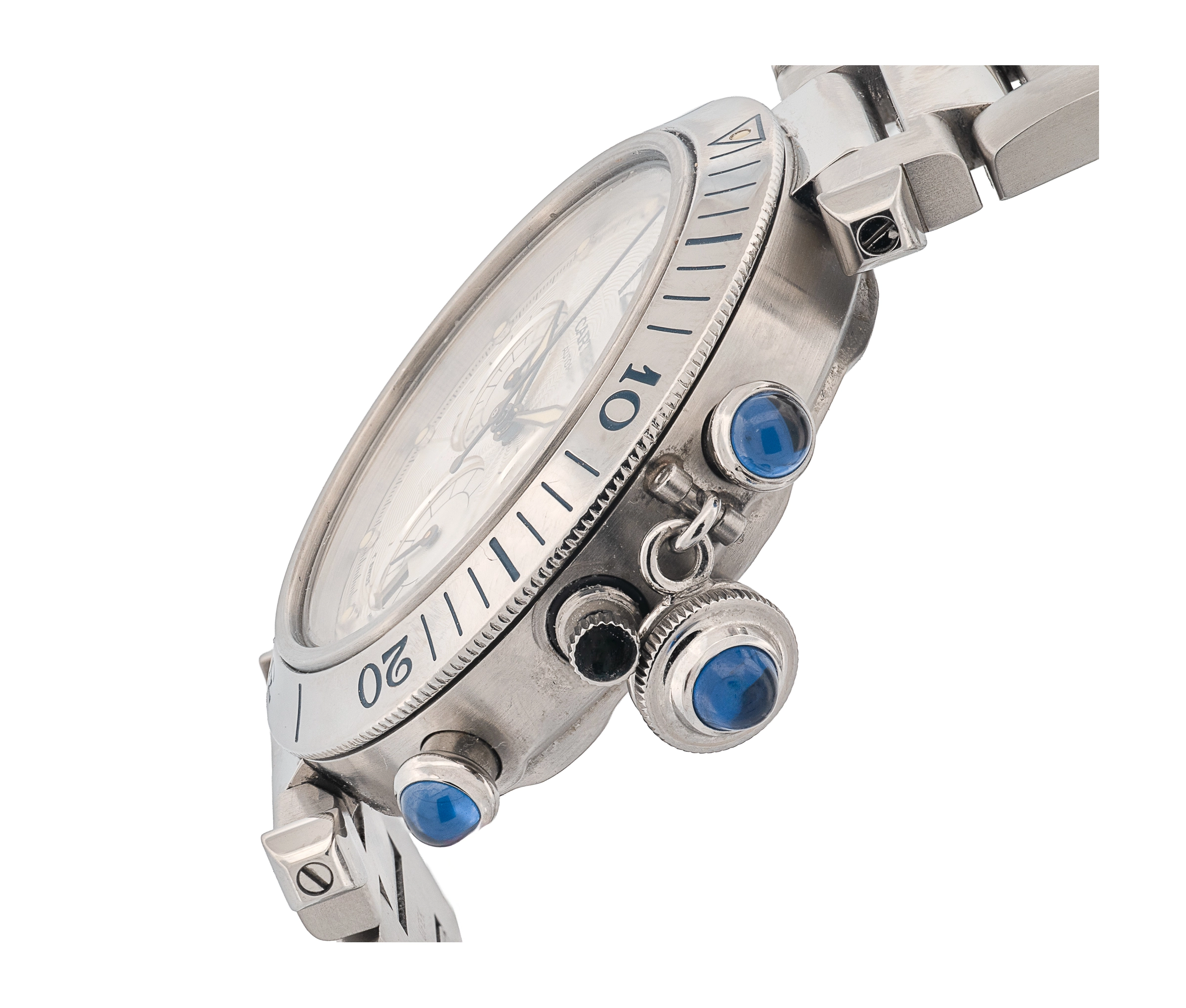 Cartier SS Pasha Chronograph, 38mm, Automatic. - Image 2