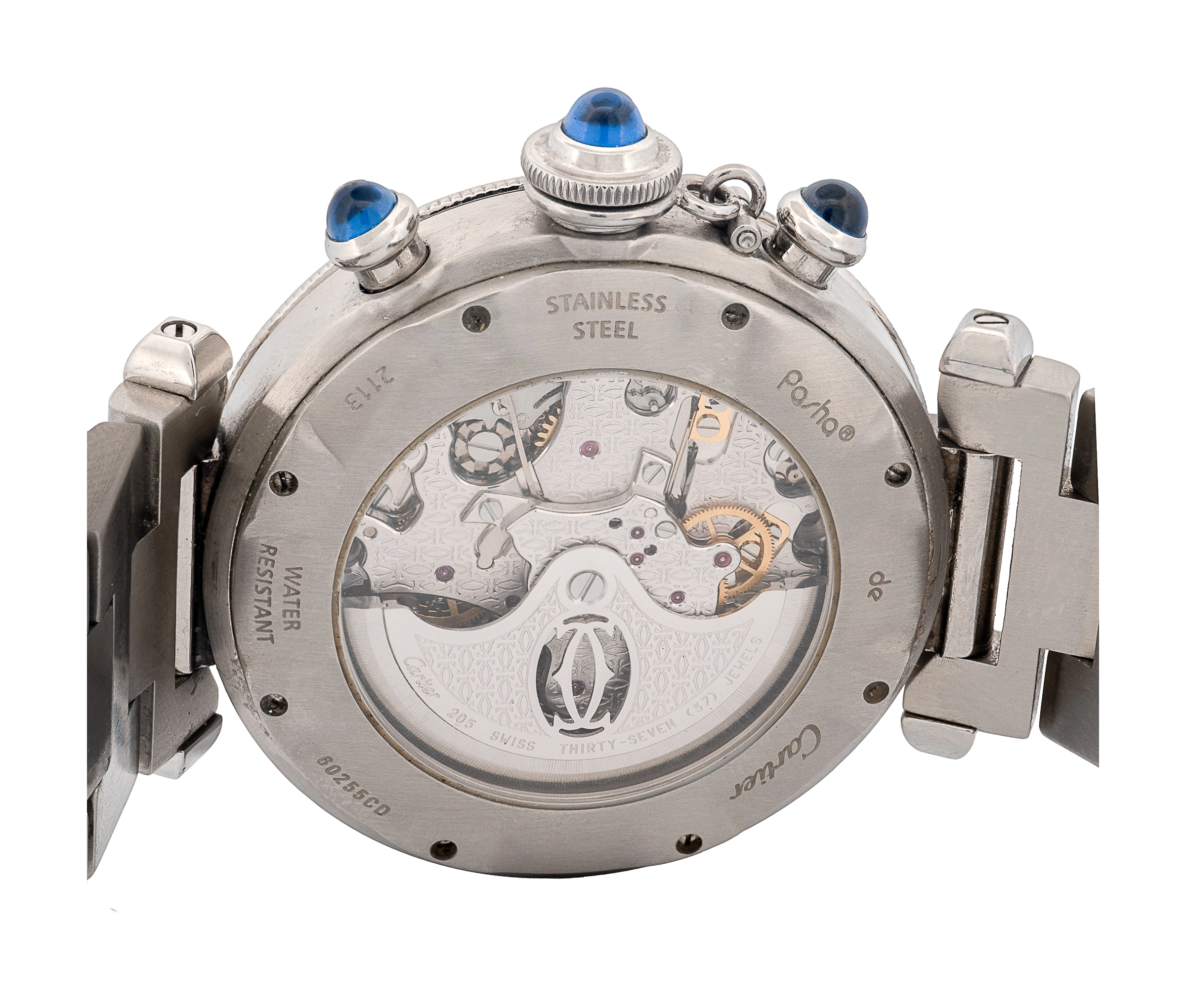 Cartier SS Pasha Chronograph, 38mm, Automatic. - Image 4