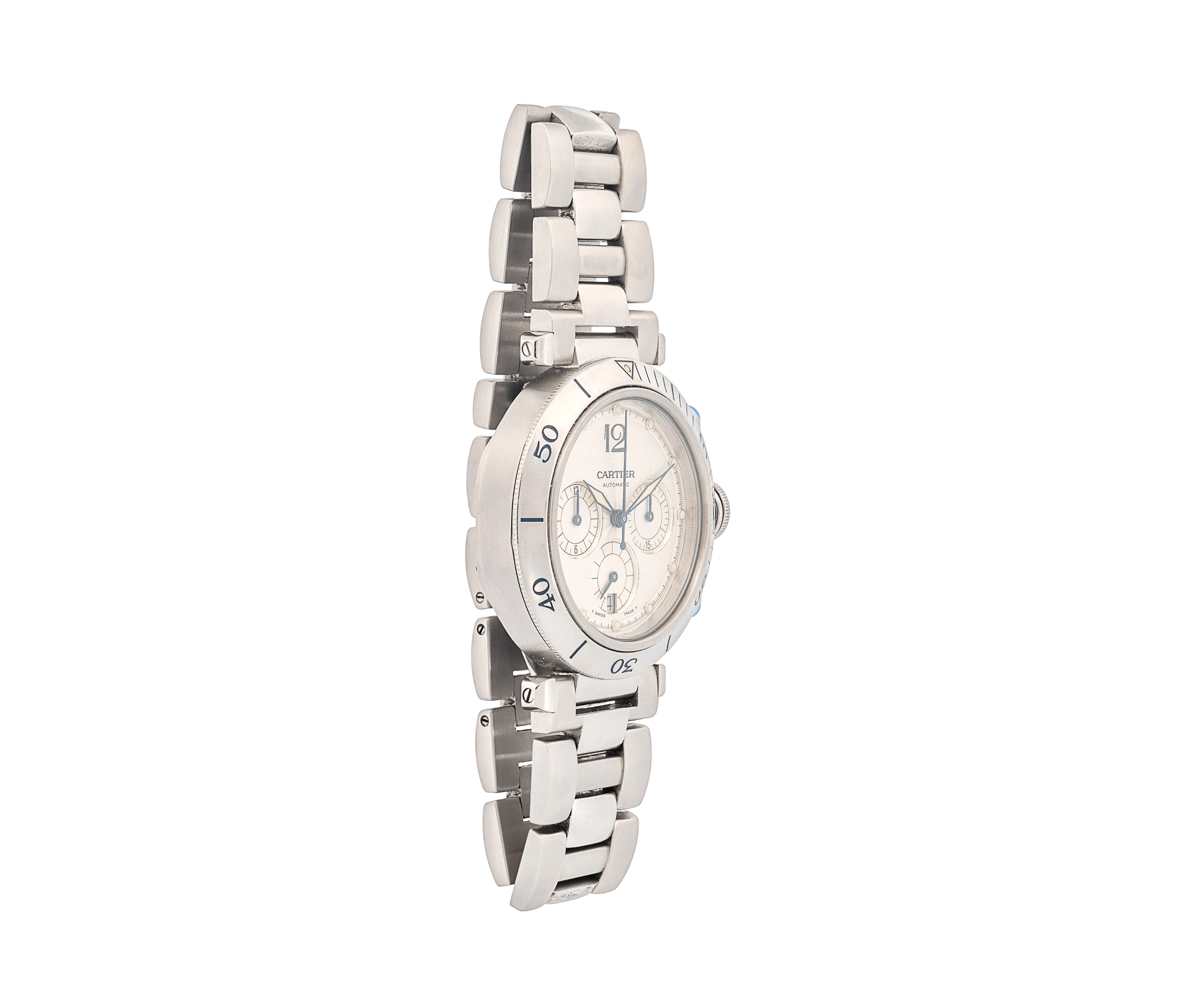 Cartier SS Pasha Chronograph, 38mm, Automatic. - Image 5